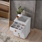 Mesa De Cabeceira  Porta Joias Com Tampo De Vidro Rossi Branco