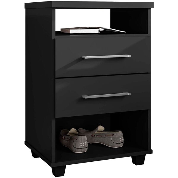 Mesa De Cabeceira Alta 70 Cm Com 2 Gavetas E Nicho Valéria Pr