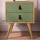 Mesa De Cabeceira Amber 2 Gavetas Savana Alecrim - Genialflex