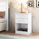 Mesa de Cabeceira Antares 2 Gavetas – Móveis Lanza - Branco