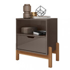 Mesa De Cabeceira Antares Cinza Perola