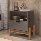 Mesa De Cabeceira Antares Cinza Perola