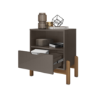 Mesa De Cabeceira Antares Cinza Perola - Casa D Móveis