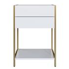 Mesa De Cabeceira Artesano 45 Cm (larg) Mdp Branco Aço Carbon