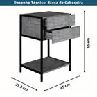 Mesa De Cabeceira Artesano 45 Cm (larg) Mdp Branco Aço Carbon