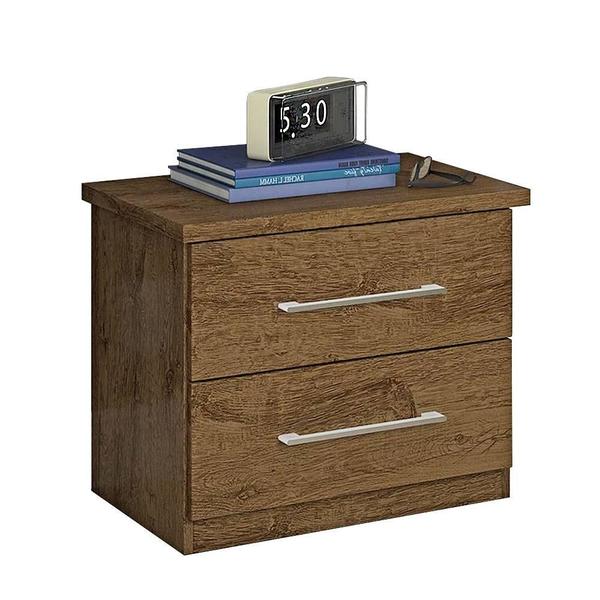 Mesa de Cabeceira Baixo Com 2 Gavetas Veneza Brauna