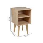 Mesa De Cabeceira Ballerina Com 2 Nichos - Carvalho