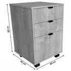 Mesa De Cabeceira Balto 3 Gavetas Com Rodízios Amadeirado - F