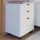 Mesa De Cabeceira Balto 3 Gavetas Com Rodízios Branco - Falkk