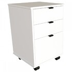 Mesa De Cabeceira Balto 3 Gavetas Com Rodízios Branco - Falkk