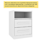 Mesa De Cabeceira Barcelona 2 Gavetas Neve - Tcil Móveis