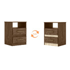 Mesa De Cabeceira Bella 2 Gavetas Castanho Wood Avelã Wood Fl