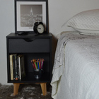 Mesa De Cabeceira Bilbo Com 01 Gaveta Preto F03 - D'rossi