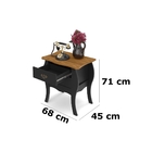 Mesa De Cabeceira Bombe Premier Preto Com Cumarú - Patrimar M