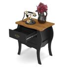 Mesa De Cabeceira Bombe Premier Preto Com Cumarú - Patrimar M