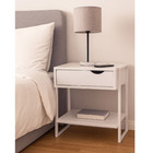 Mesa De Cabeceira Branca 1 Gaveta Móvel Quarto  Apoio Lateral