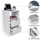 Mesa De Cabeceira Branca 30cm Com 2 Gavetas E 1 Nicho Para Qu