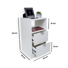 Mesa De Cabeceira Branca 30cm Com 2 Gavetas E 1 Nicho Para Qu