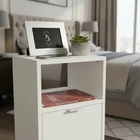 Mesa De Cabeceira Branca 30cm Com 2 Gavetas E 1 Nicho Para Qu