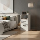 Mesa De Cabeceira Branca 30cm Com 2 Gavetas E 1 Nicho Para Qu