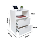 Mesa De Cabeceira Branca 40cm Com 2 Gavetas E 1 Nicho Para Qu