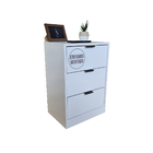 Mesa de Cabeceira Branca 50cm com 3 Gavetas Para Quarto Escri