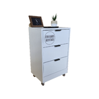 Mesa de Cabeceira Branca 50cm com 3 Gavetas Para Quarto Escri