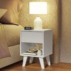 Mesa De Cabeceira Branca Com 1 Gaveta 3235 Madesa