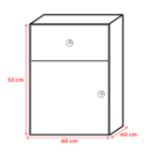 Mesa De Cabeceira Branca Com Gaveta E Armário 53x40cm Puppis