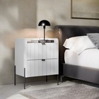 Mesa De Cabeceira Branca Moderna Moriah 45cm Brancopreto