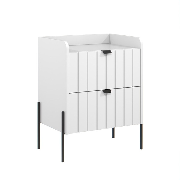 Mesa De Cabeceira Branca Moderna Moriah 45cm Brancopreto