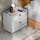 Mesa De Cabeceira Branca Moderna Moriah 60cm Alto Padrão Bran