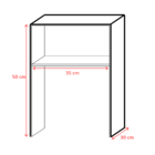 Mesa de Cabeceira Branco 50x30cm Crater