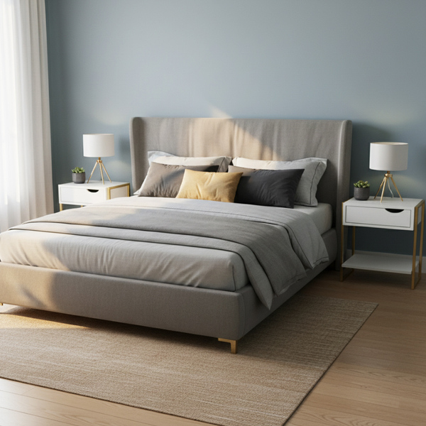 Mesa De Cabeceira Branco Dourado 1 Gaveta Nicho Quarto Cama L