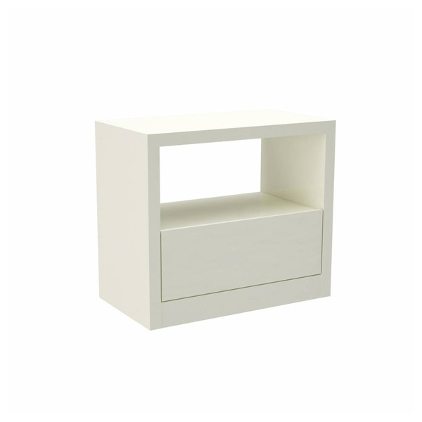 Mesa De Cabeceira C/01 Gaveta Dalla Costa 100% Mdf  Off White