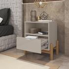 Mesa De Cabeceira C/ Nicho E Gaveteiro Porta Itens Aurora Off