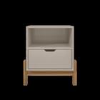 Mesa De Cabeceira C/ Nicho E Gaveteiro Porta Itens Aurora Off