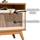 Mesa De Cabeceira Camu 1nicho 1porta Puxador Couro – Nature