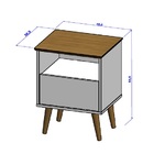 Mesa De Cabeceira Cancun Nogal/off White - Bechara Móveis