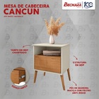 Mesa De Cabeceira Cancun Off White/naturalle – Bechara Móveis