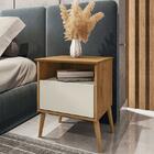 Mesa De Cabeceira Cancun Quarto Pés Madeira Maciça 1 Gaveta