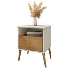 Mesa De Cabeceira Cancun Quarto Pés Madeira Maciça 1 Gaveta