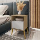 Mesa De Cabeceira Cancun Quarto Pés Madeira Maciça 1 Gaveta