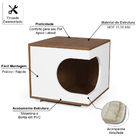 Mesa De Cabeceira Casinha Pet Cachorro Com Almofada Noa Branc