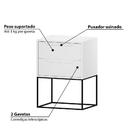 Mesa De Cabeceira Celina Com 2 Gavetas - Branco/preto