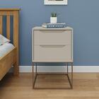 Mesa De Cabeceira Celina Com 2 Gavetas - Fendi/dourado