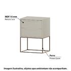 Mesa De Cabeceira Celina Com 2 Gavetas - Fendi/dourado