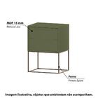Mesa De Cabeceira Celina Com 2 Gavetas - Verde Musgo/dourado