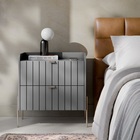 Mesa De Cabeceira Cinza Moderna Moriah 60cm Alto Padrão Cinza