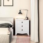 Mesa de Cabeceira Classic 3 Gavetas - Líder Design - Branco